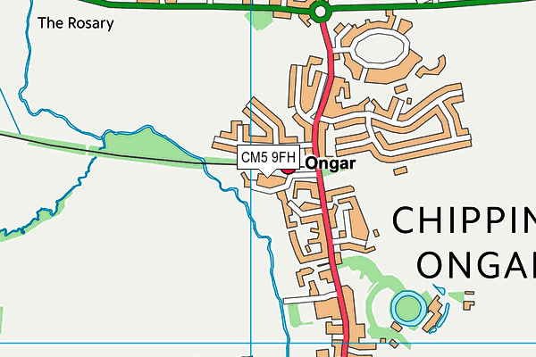 CM5 9FH map - OS VectorMap District (Ordnance Survey)