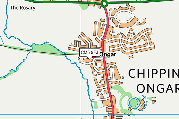 CM5 9FJ map - OS VectorMap District (Ordnance Survey)