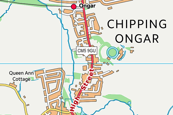 CM5 9GU map - OS VectorMap District (Ordnance Survey)