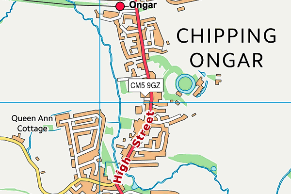 CM5 9GZ map - OS VectorMap District (Ordnance Survey)