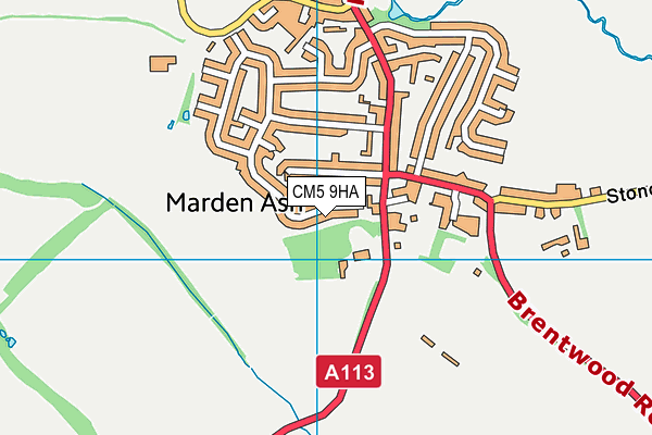 CM5 9HA map - OS VectorMap District (Ordnance Survey)