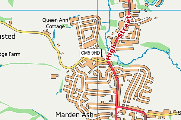 CM5 9HD map - OS VectorMap District (Ordnance Survey)