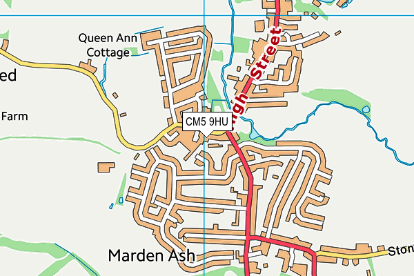 CM5 9HU map - OS VectorMap District (Ordnance Survey)