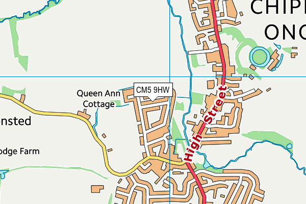 CM5 9HW map - OS VectorMap District (Ordnance Survey)