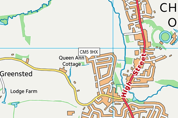 CM5 9HX map - OS VectorMap District (Ordnance Survey)