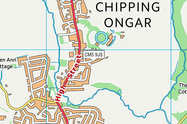 CM5 9JS map - OS VectorMap District (Ordnance Survey)