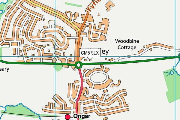CM5 9LX map - OS VectorMap District (Ordnance Survey)