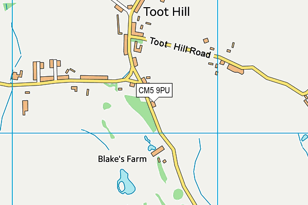 Toot Hill Golf Club map (CM5 9PU) - OS VectorMap District (Ordnance Survey)
