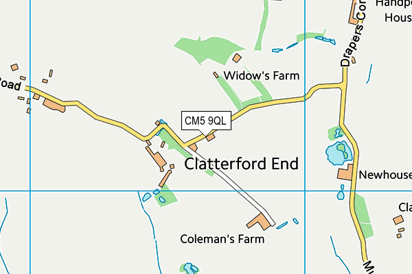 CM5 9QL map - OS VectorMap District (Ordnance Survey)