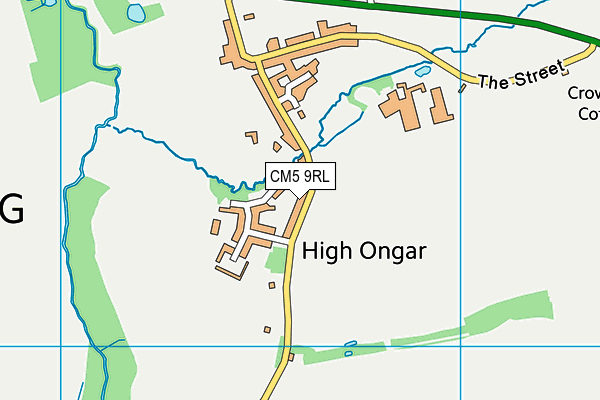 CM5 9RL map - OS VectorMap District (Ordnance Survey)