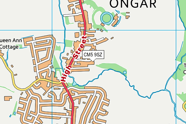 CM5 9SZ map - OS VectorMap District (Ordnance Survey)