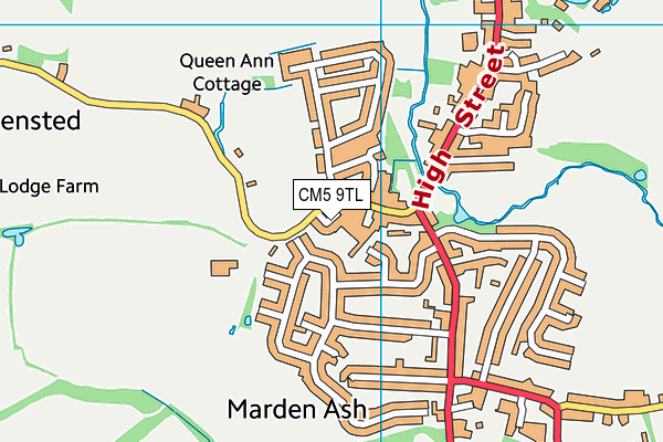 CM5 9TL map - OS VectorMap District (Ordnance Survey)