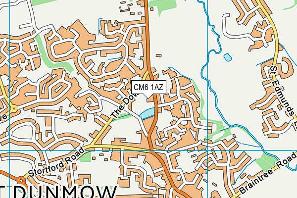 CM6 1AZ map - OS VectorMap District (Ordnance Survey)