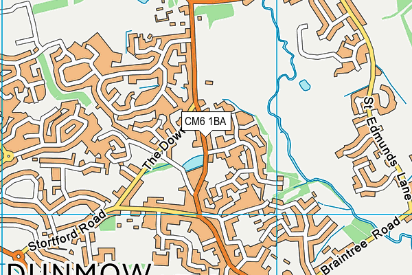 CM6 1BA map - OS VectorMap District (Ordnance Survey)