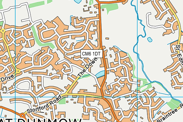 CM6 1DT map - OS VectorMap District (Ordnance Survey)