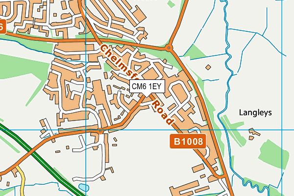 CM6 1EY map - OS VectorMap District (Ordnance Survey)