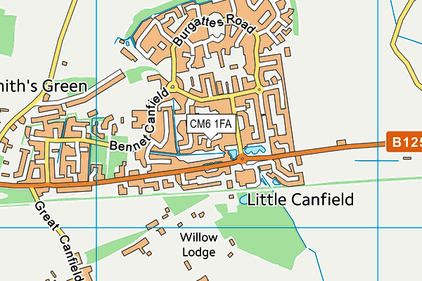 CM6 1FA map - OS VectorMap District (Ordnance Survey)