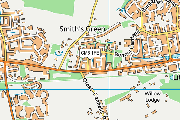 CM6 1FE map - OS VectorMap District (Ordnance Survey)