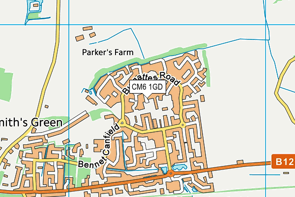 CM6 1GD map - OS VectorMap District (Ordnance Survey)