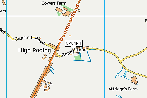 High Roding Cricket Club map (CM6 1NH) - OS VectorMap District (Ordnance Survey)