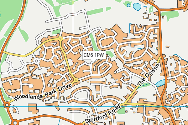 CM6 1PW map - OS VectorMap District (Ordnance Survey)