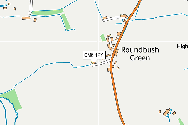 Roundbush Green map (CM6 1PY) - OS VectorMap District (Ordnance Survey)