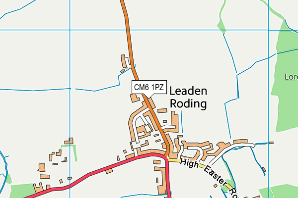 Rodings Primary School map (CM6 1PZ) - OS VectorMap District (Ordnance Survey)