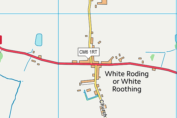 White Roding Sports And Social Club map (CM6 1RT) - OS VectorMap District (Ordnance Survey)