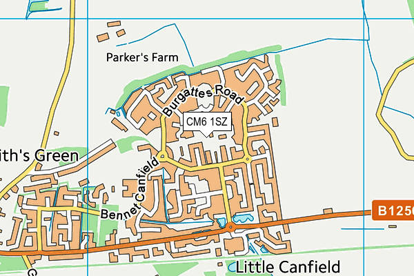 CM6 1SZ map - OS VectorMap District (Ordnance Survey)