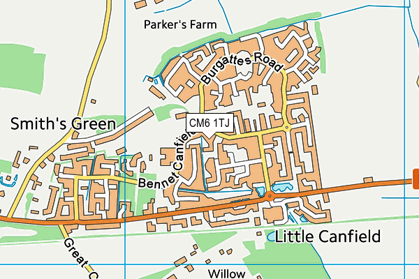 CM6 1TJ map - OS VectorMap District (Ordnance Survey)