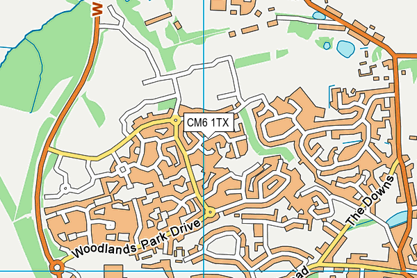 CM6 1TX map - OS VectorMap District (Ordnance Survey)