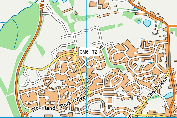 CM6 1TZ map - OS VectorMap District (Ordnance Survey)