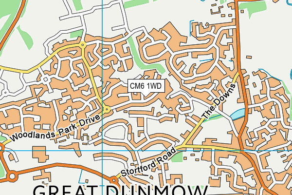 CM6 1WD map - OS VectorMap District (Ordnance Survey)