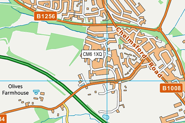 CM6 1XQ map - OS VectorMap District (Ordnance Survey)