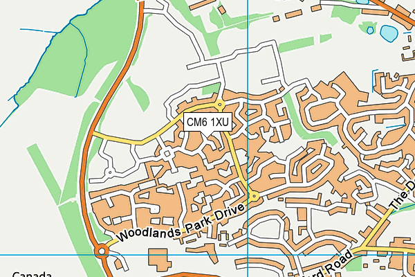 CM6 1XU map - OS VectorMap District (Ordnance Survey)