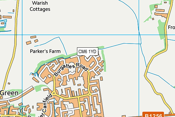 CM6 1YD map - OS VectorMap District (Ordnance Survey)