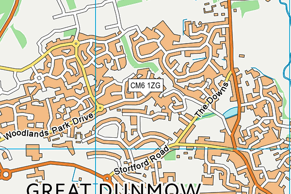 CM6 1ZG map - OS VectorMap District (Ordnance Survey)