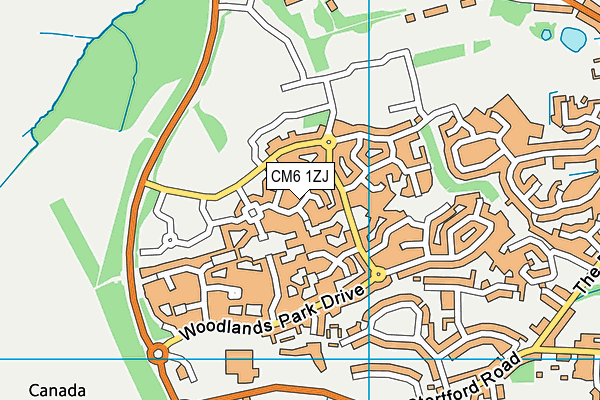 CM6 1ZJ map - OS VectorMap District (Ordnance Survey)