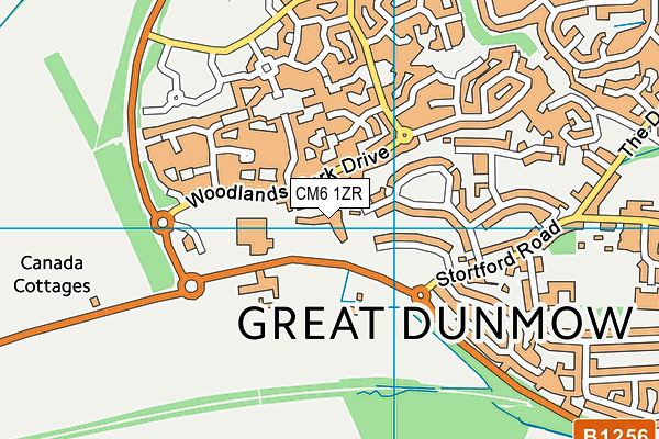 Great Dunmow Primary School map (CM6 1ZR) - OS VectorMap District (Ordnance Survey)