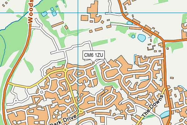 CM6 1ZU map - OS VectorMap District (Ordnance Survey)