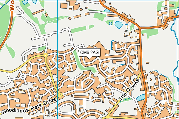 CM6 2AG map - OS VectorMap District (Ordnance Survey)