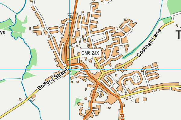 CM6 2JX map - OS VectorMap District (Ordnance Survey)