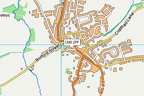 CM6 2PF map - OS VectorMap District (Ordnance Survey)
