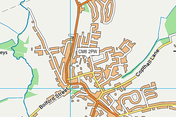 CM6 2PW map - OS VectorMap District (Ordnance Survey)