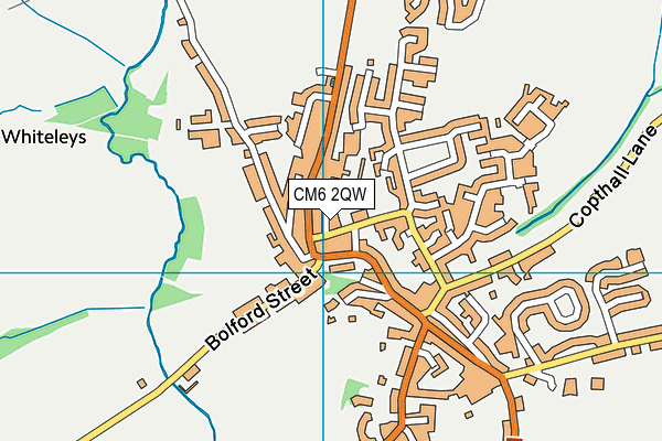 CM6 2QW map - OS VectorMap District (Ordnance Survey)
