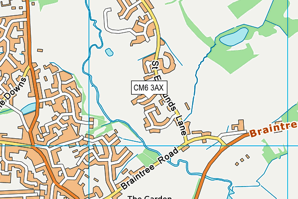 CM6 3AX map - OS VectorMap District (Ordnance Survey)
