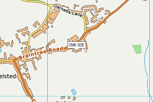 CM6 3DE map - OS VectorMap District (Ordnance Survey)
