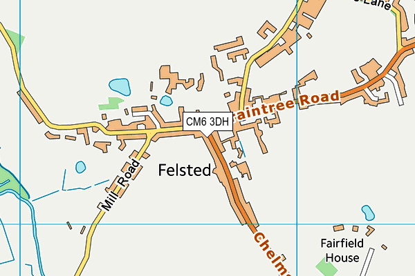 CM6 3DH map - OS VectorMap District (Ordnance Survey)