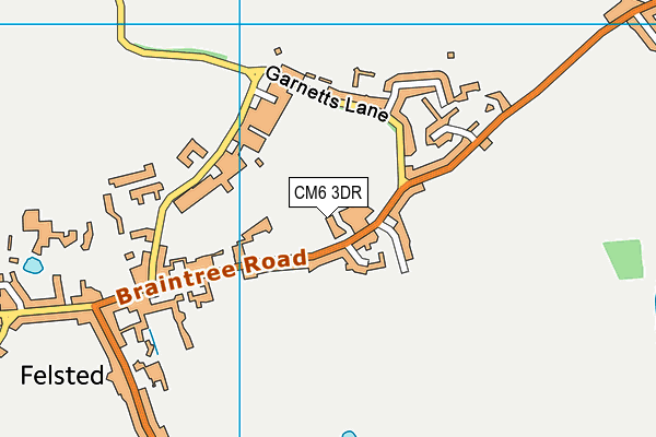 CM6 3DR map - OS VectorMap District (Ordnance Survey)