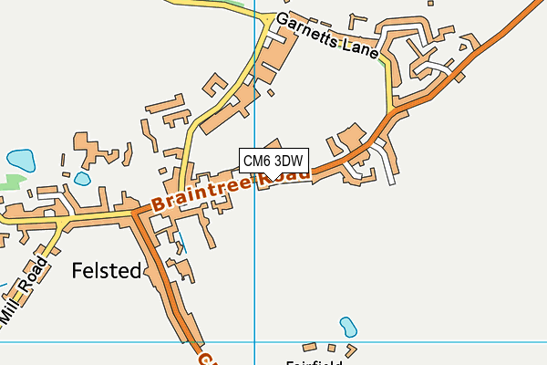 CM6 3DW map - OS VectorMap District (Ordnance Survey)